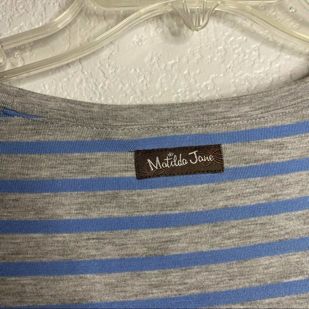 Matilda Jane Her Majesty T-Shirt Tunic Dress Asymmetrical Stripes‎ size Small - Picture 4 of 12